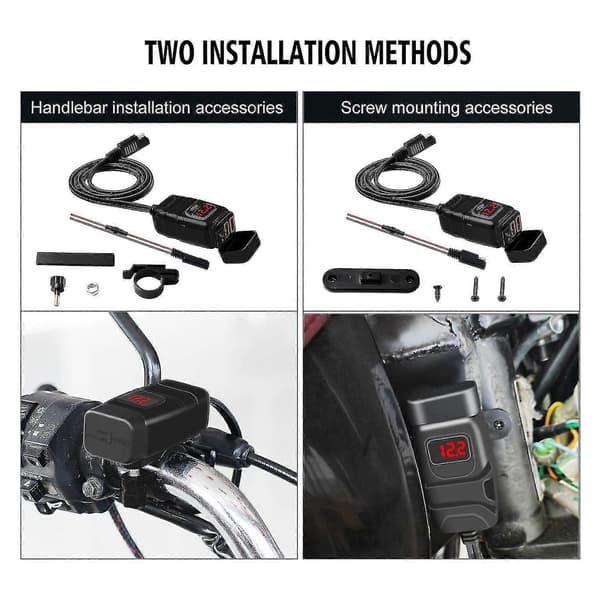 Dual USB 12V Waterproof Motorcycle Handlebar Charger Quick Charger 3.0 With Voltmeter USB Motorcycle