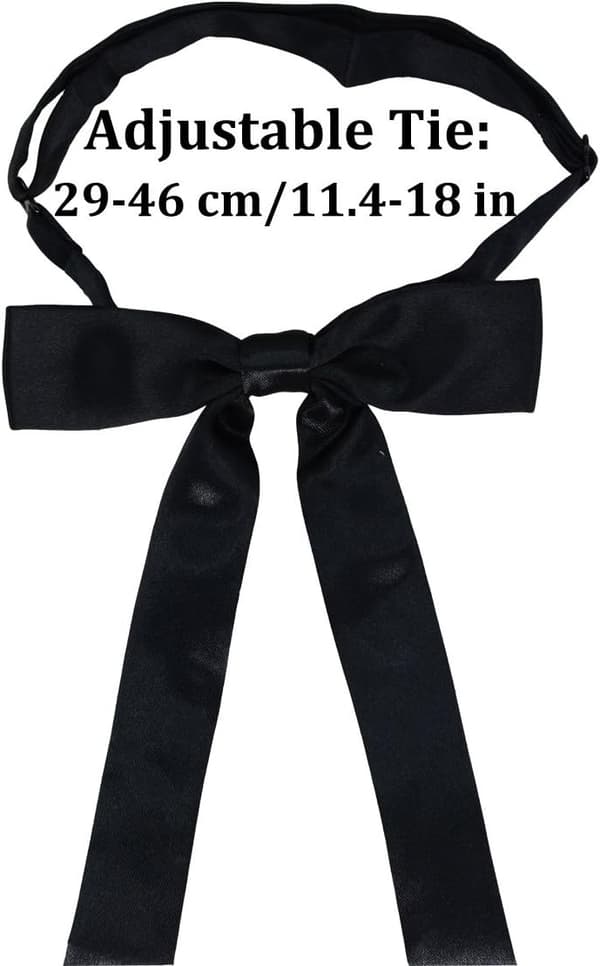 TD7 justerbar færdigbundet butterfly til kvinder, sommerfugleknude, skjorter, slips, slips (sort), sort -