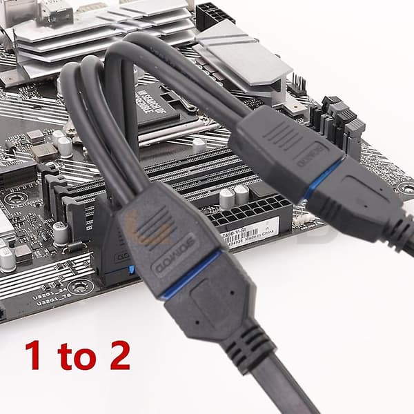 USB 3.0 Header Forlængerkabel, 19/20 Pin 1 til 2 Y-splitter Forlængeradapter-yu