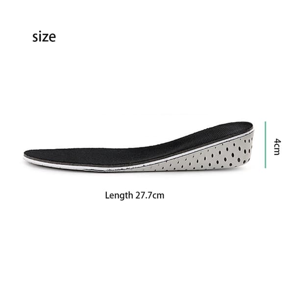 Høyde Innleggssåle - Pustende - Svart - 4cm - 1 Par