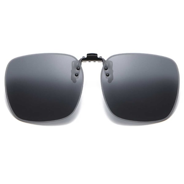 Store opklappelige clip-on solbriller sorte