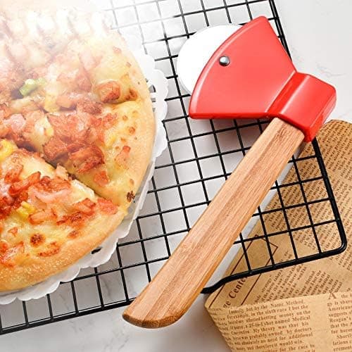 Pizzaøks med bambushåndtak og skarpt roterende blad for pizza
