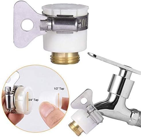 Universell badekar kran til hageslangeadapter, 1/2\" og 3/4\" 2 i 1