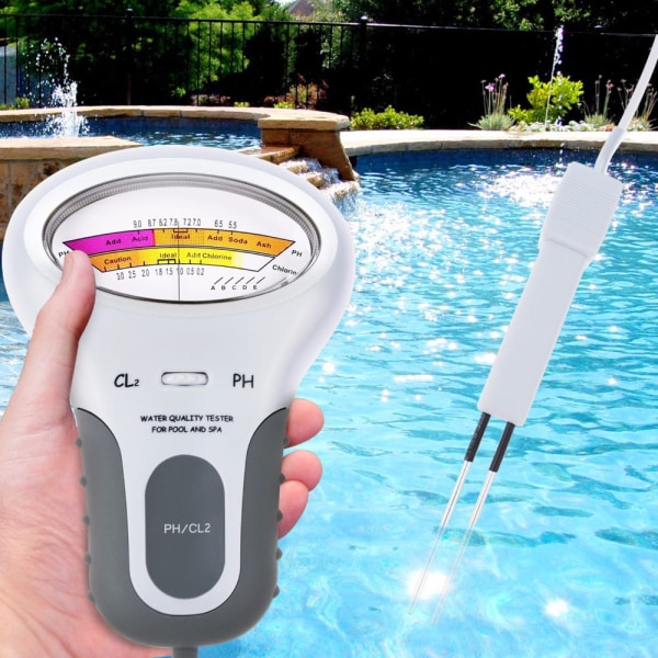 Multifunction Digital PH Tester PC-102B CL2 PH Chlorine Tester for Swimming Pool SPA Water Quality Analyzer with Probe