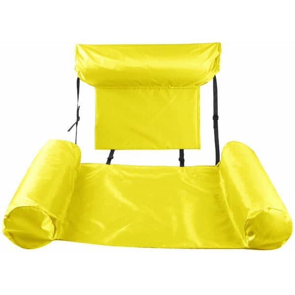 Swimming Pool Hammock, Inflatable Swimming Pool Bed, Deck Chair, Raft, Fun Pool Lounge, Yellow