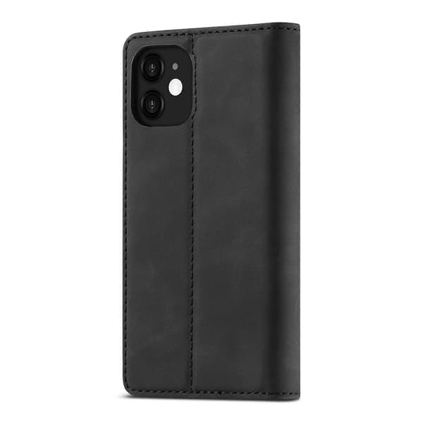 For iPhone 12 mini LC.IMEEKE Strong Magnetism Ultra-thin Horizontal Flip Shockproof Matte TPU + PU Leather Case with Holder & Card Slot & W [DB]
