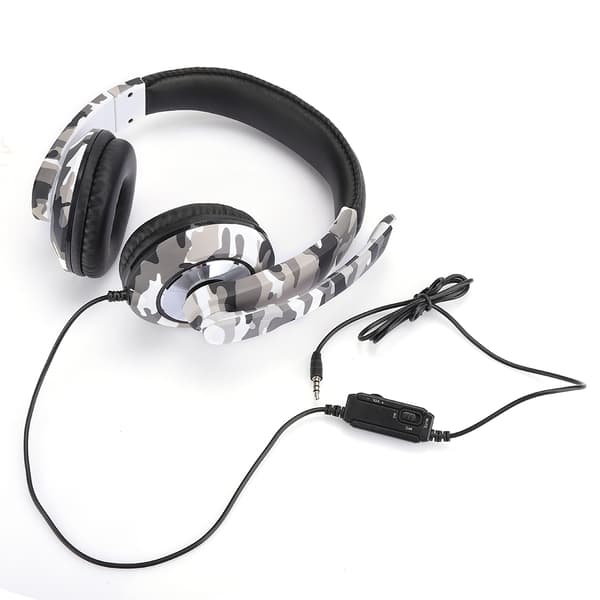 Hodebåren telefon datamaskin spillhodetelefoner headset for PS4 hvit kamuflasje