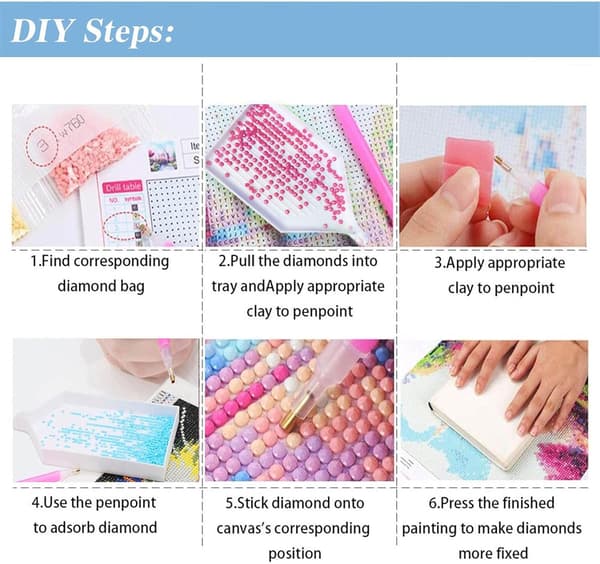 Diamond Painting Mountain Kit, Diamond Art Kit för vuxna, Diamond Rou