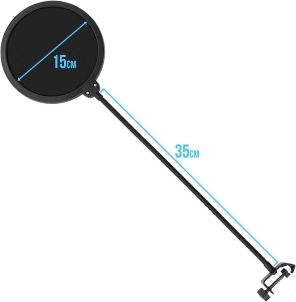 Mikrofon Popfilter, Dobbeltlags Lydskjold, til Blue Yeti