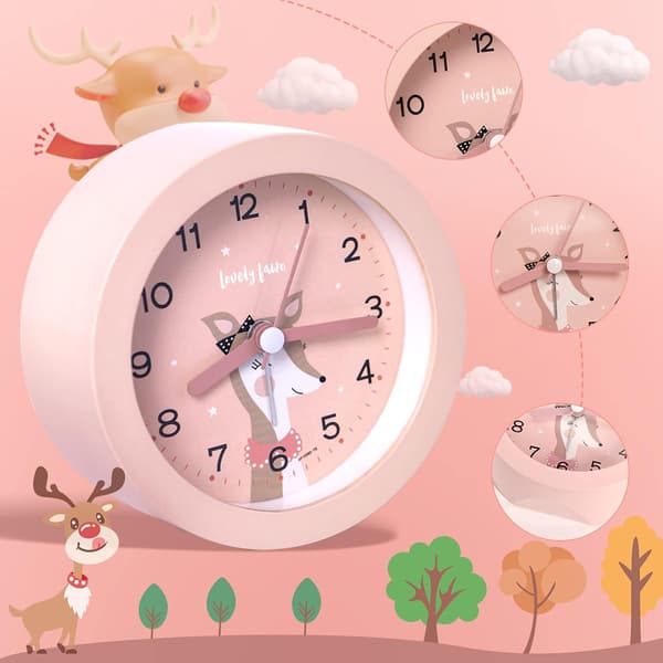 Silent Kids Alarm Clock, Loud Travel Clock, Desk Clock