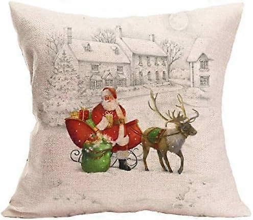 4-pack örngott God Jul Kuddskydd 45 x 45 cm Bomull Linne Kuddfodral för Jul Heminredning