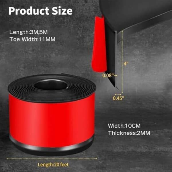 Flexible Self-Adhesive PVC Skirting Board for Kitchen and Bathroom 10cm x 3m White