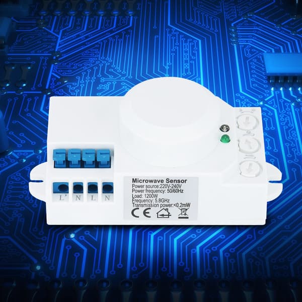 5.8GHz Mikrobølgeradarsensor Kropsbevægelse Automatisk Detektor Lysafbryder AC 220V-240V