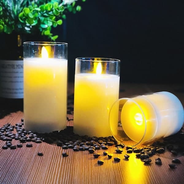 3 kpl. LED-kynttilöitä - Läpinäkyvä