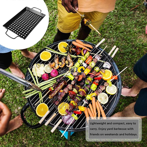 Grillpanne for husholdningsbruk Non-stick BBQ Grillbrett Grillplate med store hull