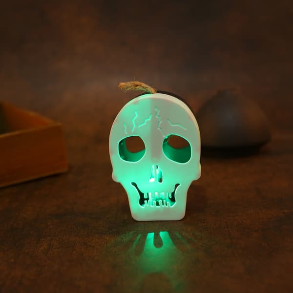 3-pak Halloween Ny Græskarlampe LED Kranie Elektronisk Farverig C