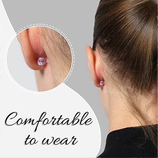 Earring Silicone Earring Back 6 Clear Rubber Earring Safety Back Plug Replacement Kit (550 -600pcs) Transparent Transparent