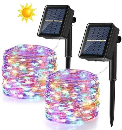 2-pack Solar Lights Outdoor, 10m 120 LED Colorful Christmas Tree Lights-FF-