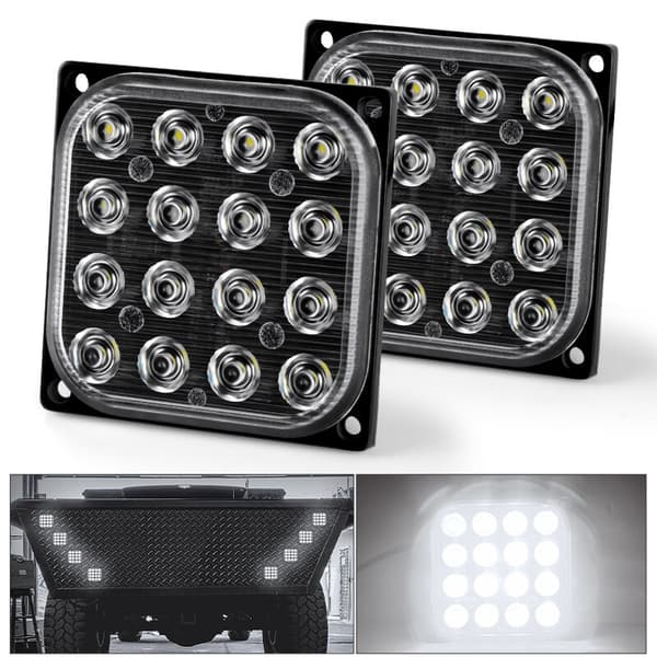 Firkantet 16-LED blinkende sidemarkeringsindikator brems baklys for