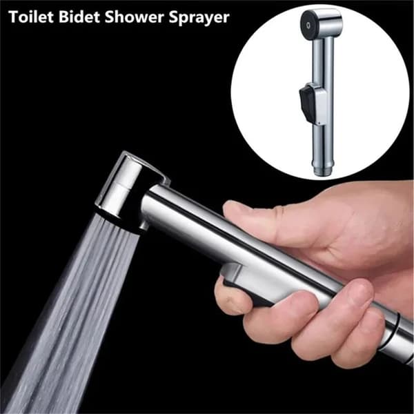 Toiletpistol i rustfrit stål Håndbruser Brusehoved Selvrengørende Sanitært Badeværelsestilbehør 1 stk