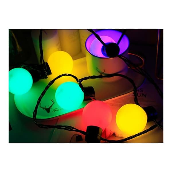 1 st dekorativ ljusslinga, 20 LED-bollar för bröllopsfest, semester, trädgård, rum (vit)