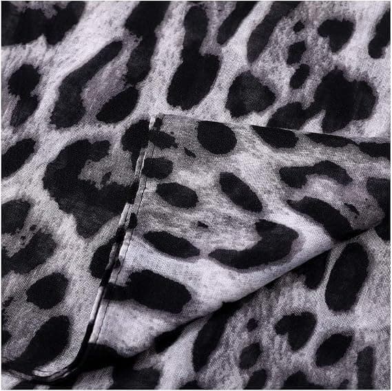 Large Leopard Print Women's Scarf in Soft Fabric, Rectangular, Casual, 90x180cm