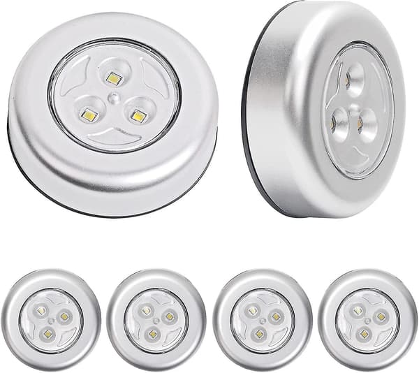 6 stk LED batteridrevet trådløs natlampe touch-lampe