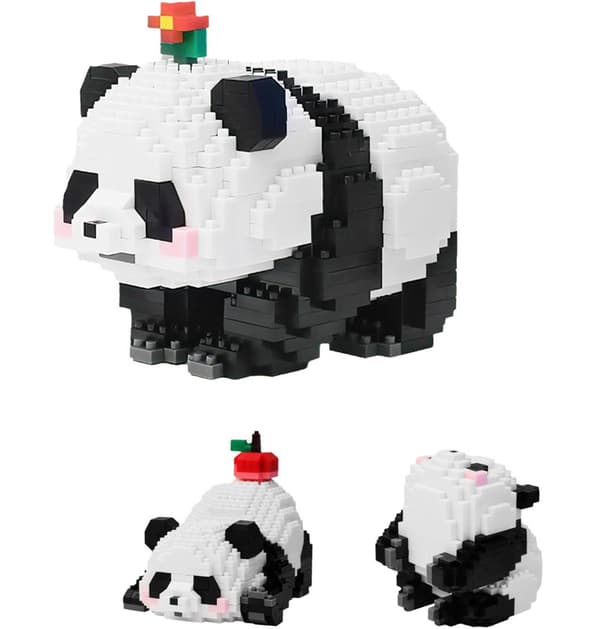 Panda Mini Byggeklodser Sæt, Panda Søde Dyr Byggesæt, til Voksne og Børn, Panda Mikro Byggeklodser Sæt