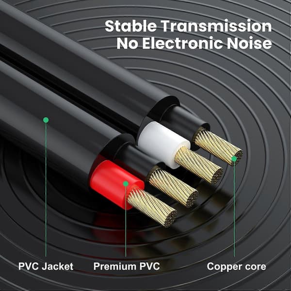 5m Dobbelt 1/4 tomme TS til Dobbelt RCA Stereo Lydkabel 2x 6,35mm TS til RCA Han Adapter Kabel