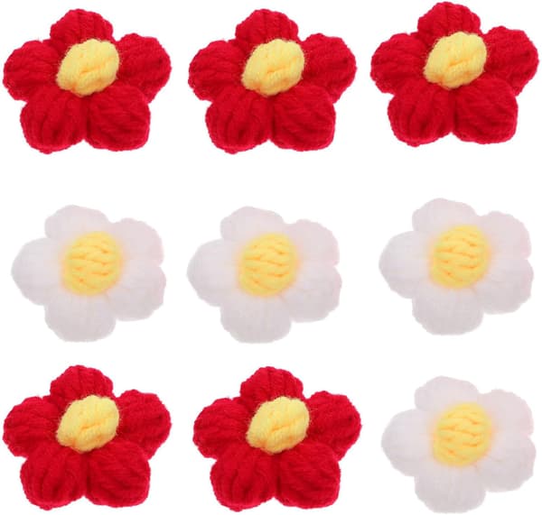 Hårnåle 10 stk. i blomsterformet design til hjemmelavede hæklede Puffblumen af uld, lyse blomsterbrocher og håndlavede -