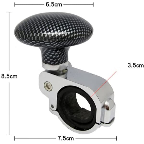 Carbon Fiber Steering Wheel Knob with Control Grip Compatible with Various Vehicles