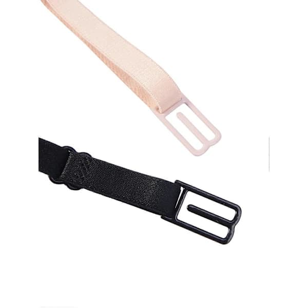 6-pak BH-stropklemmer, Elastisk Skridsikker Stroppeholder, Sort, Beige, Hvid