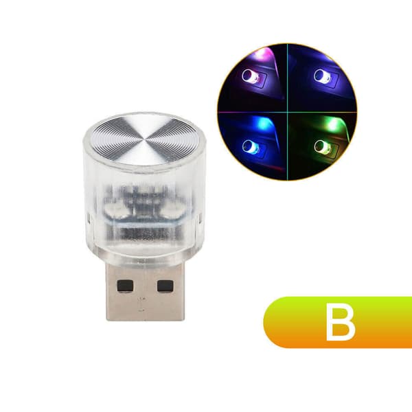 1x Mini Lampe Pære Tilbehør USB LED Bil Interiør Neon Atmosfære