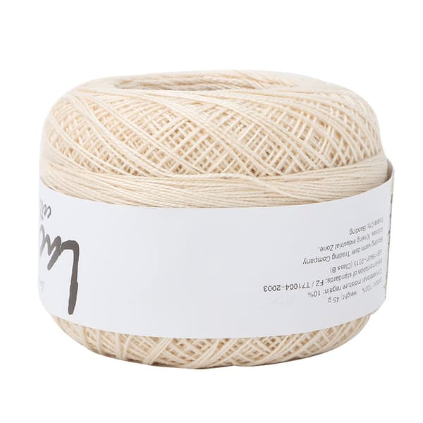 Lace Yarn Cotton Hand Crocheted Summer Silk Light Thin Thread (6603 Milk White)