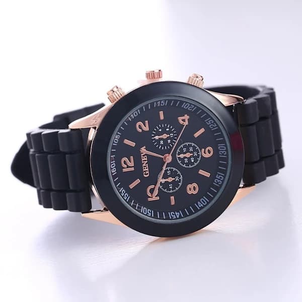 Quartz Armbandsur Elektronisk Klocka SVART svart