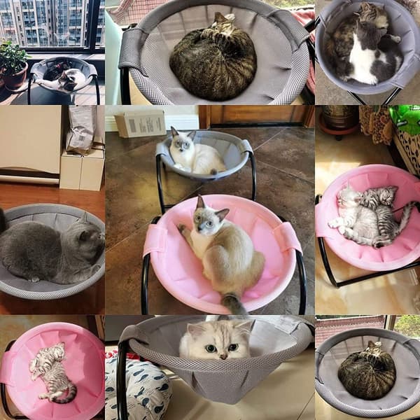 Vaskbar kattseng myk hundeseng, avtakbart kattetilbehør kattekurv KLB