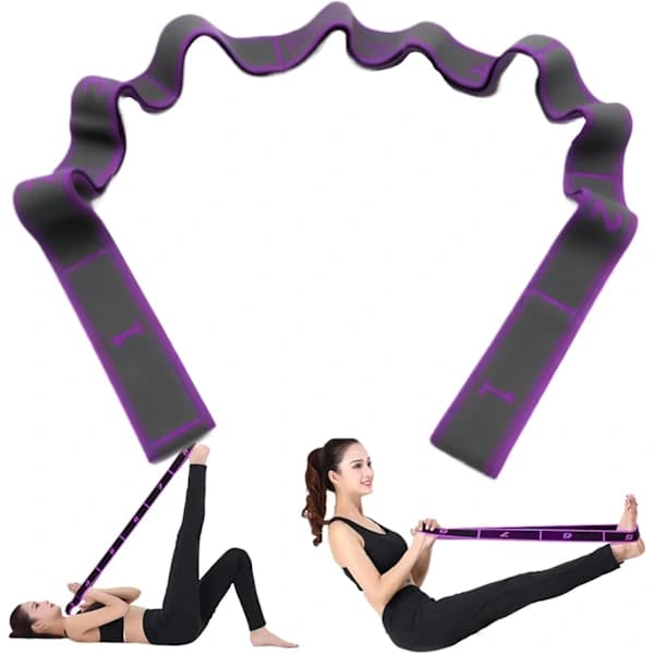 Yoga Elastic Band with 9 Loops, Stretch Resistance Band, Elastic Exercise Strap for Yoga Pilates