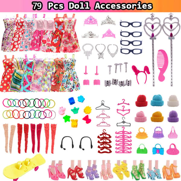 /#/79 dele Barbie dukketilbehør Lille legetøjssæt Prinsesse/#/