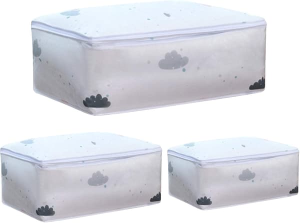3-pack PEVA Transparent Garment Covers, Clothes Storage Bag