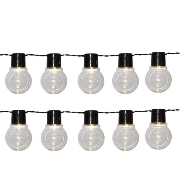 Outdoor camping atmosphere light large ball light string battery powered ring with 10 lights 180cm black Black[co]