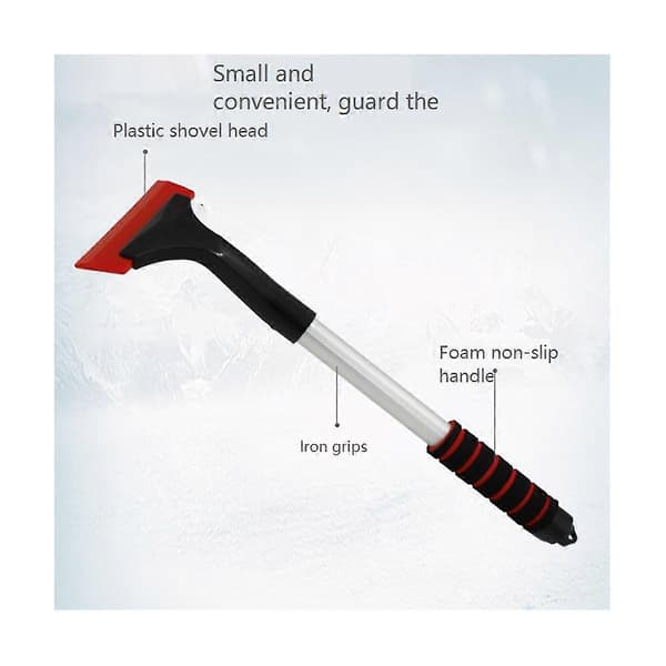 Extendable Ice Scraper Snow Brush Detachable Snow Removal Tool with Foam Handle 360 Swivel Brush