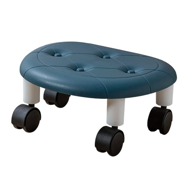 Round Low Rolling Stool, Universal Wheels Movable, Low Wheelchair Stool Wheel Stool Leather Small Low Small Stools Shoe Stool Swivel Stool