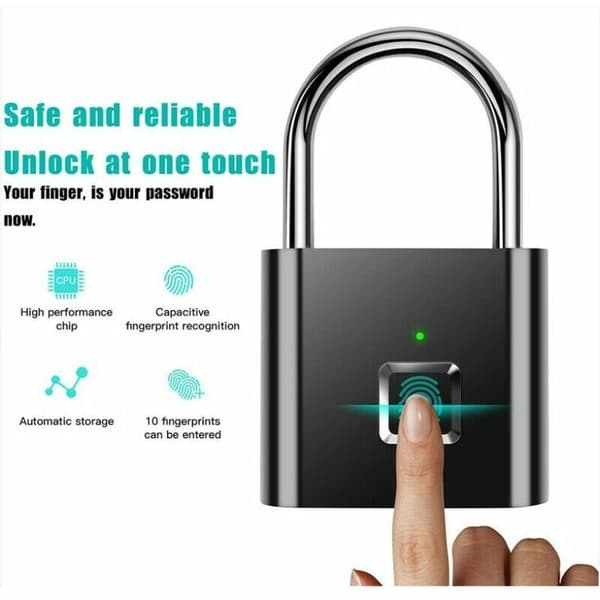 1 st Fingerprint Lock, Waterproof Keyless Security Rechargeable DXGHC
