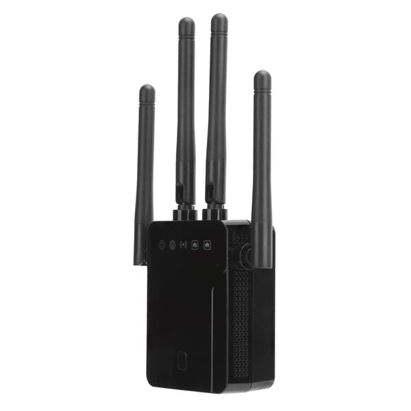 Wireless Repeater Black Dual Band WiFi Signal Network Extension Amplifier 100-240V (US Plug)