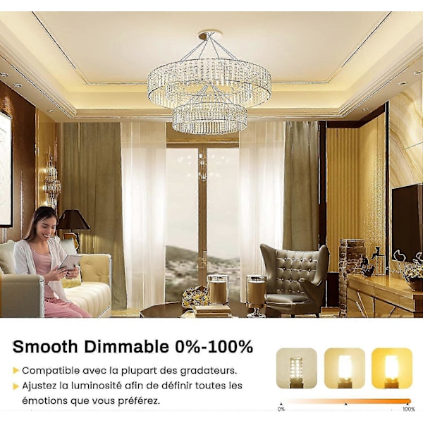10 st G9 LED-lampa Dimbar 5W Varmvit 3000K G9 LED-lampor Halogenmotsvarighet 50W AC110/220V [Energiklass F] [db]