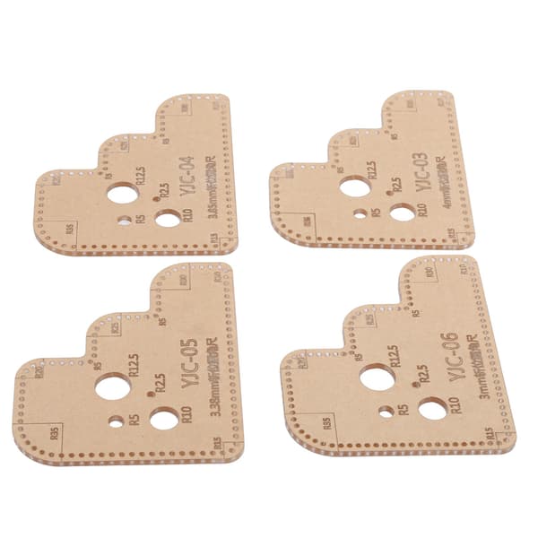 4 Pieces Acrylic Templates DIY Transparent Round Ruler Stencils Cutting Tool with Protective Layer for Crafts