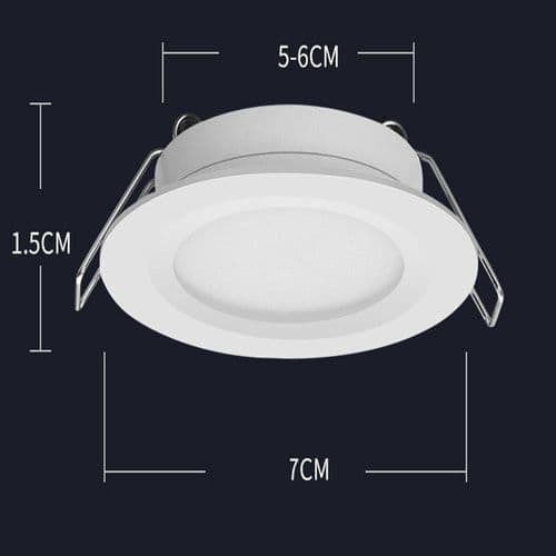 12 Volt LED Puck-lampe, Indbygget Loftslampe til Campingvogn/Båd, 12V Downlight til Under