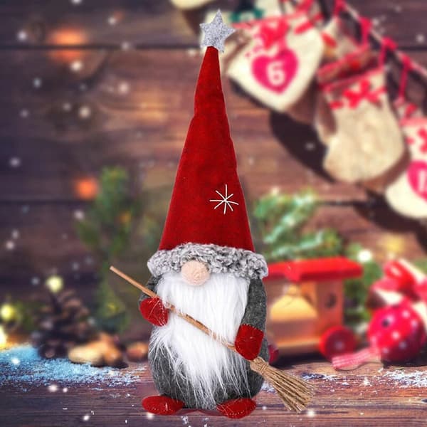 Christmas Decorations Red Santa Snowflake Doll for Party Indoor Office Table Decoration A