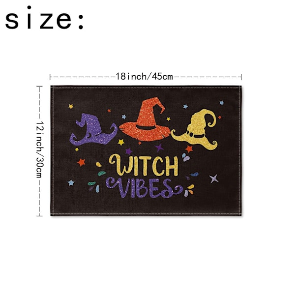 Halloween-underlägg  Tum Set om 4, Säsongsbetonad Burlap Stjärna Polka Dots Farmhouse Inomhus Kök Matbord Dekorationer f