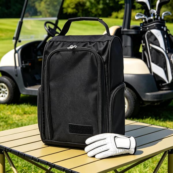 Golfskopose, lett, med glidelås